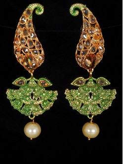 Reverse Ad Earrings With Meenakari Work